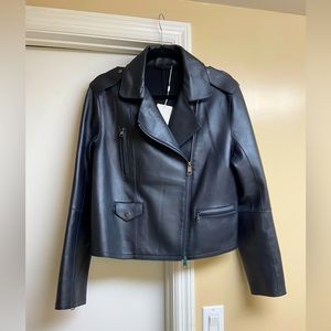 BOSS Sabona Biker Leather Jacket